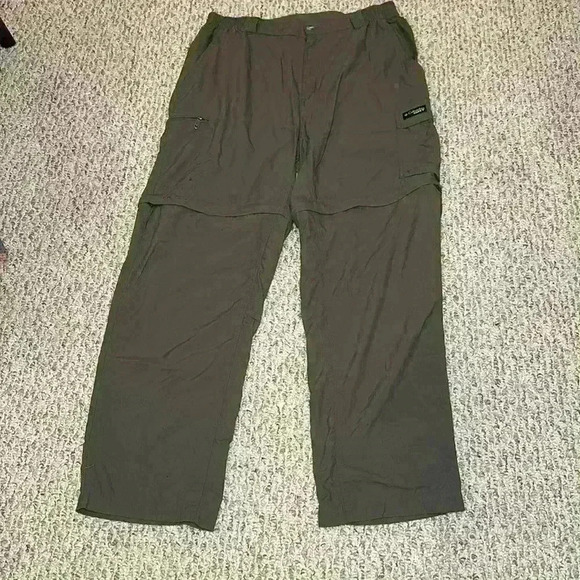Columbia Nylon GRT Convertible Cargo Pants  Packable Windbreaker Green Mens Med - Picture 3 of 12